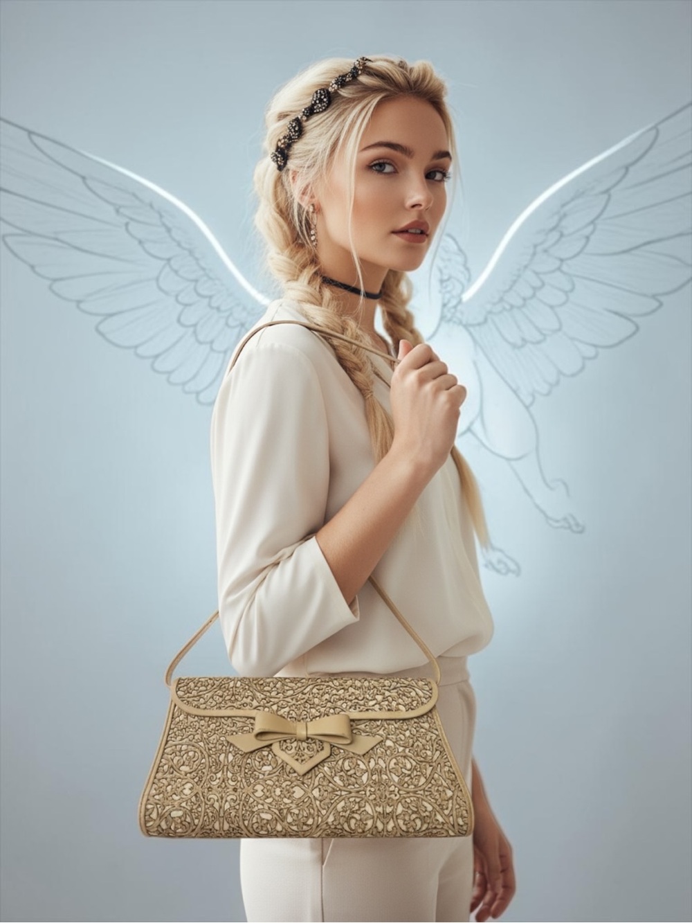 ✨ RARE Christian Louboutin Evita Pampas Laser-Cut Leather Clutch Bag Excellent ✨ - Picture 7 of 12